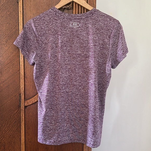 Underarmor Short Sleeve Top Heatgear Heather Purple Medium - Picture 3 of 3
